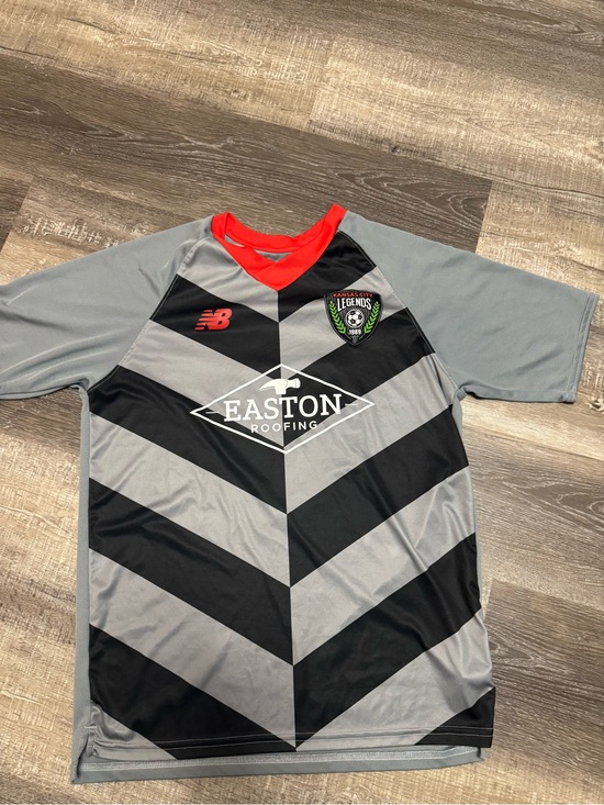 New Balance Other - New Balance Gray and Black Jersey with Red Collar